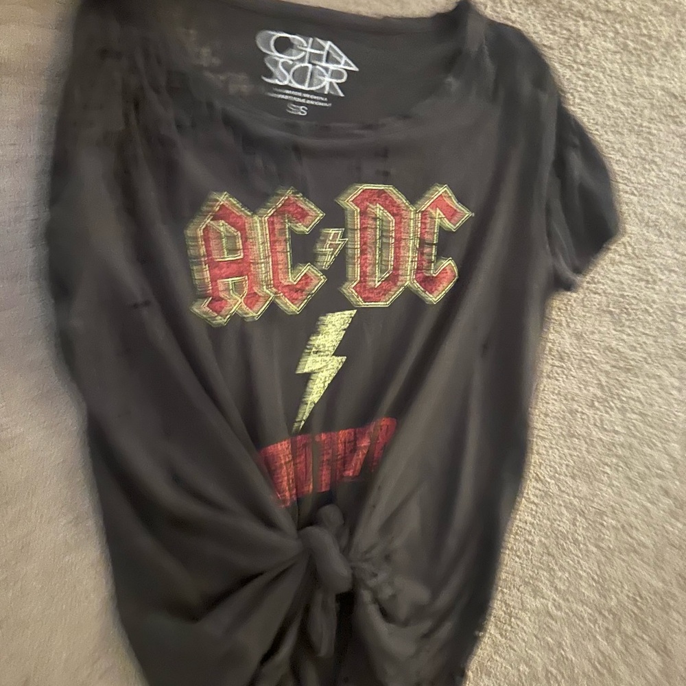 Chaser Distressed Black AC/DC Tee